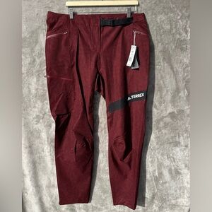 NWT Adidas TERREX Technical Hiking Pants Maroon Trail Trekking woman’s SZ XL/T